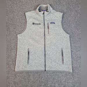 Patagonia Better Sweater Golf Vest Fleece Men Sz XL Gray Jacket SCF Embroidered